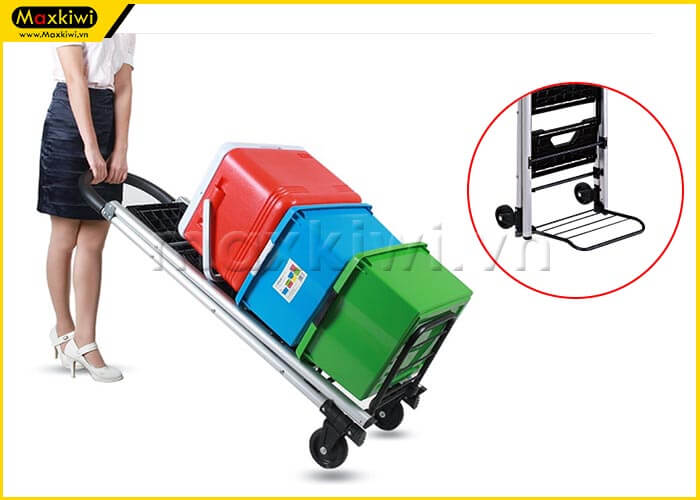 Xe đẩy hàng kết hợp thang xếp - Dạng xe đẩy