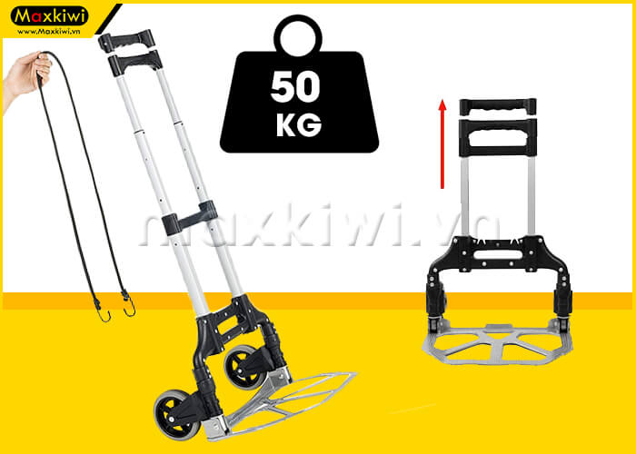 Tải trọng xe đẩy hàng 3 bánh lên đến 50kg